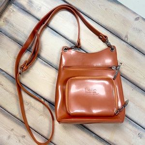 Women’s Beijo Business Class Mini Orange Crossbody Patent Bag. NWOT